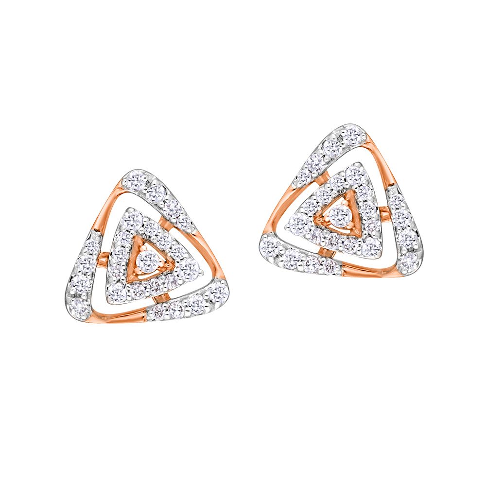 Bejewelled 14KT Rose Gold Earrings-Earrings-OER21007-D400X0C