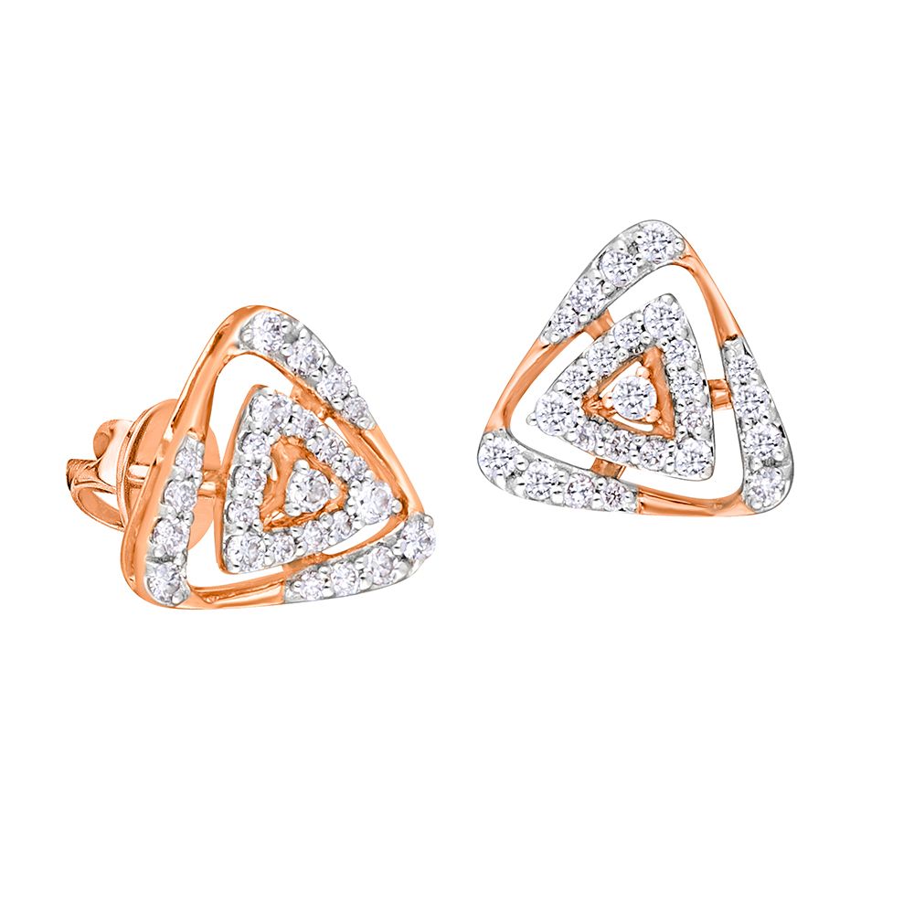 Bejewelled 14KT Rose Gold Earrings-Earrings-OER21007-D400X0C