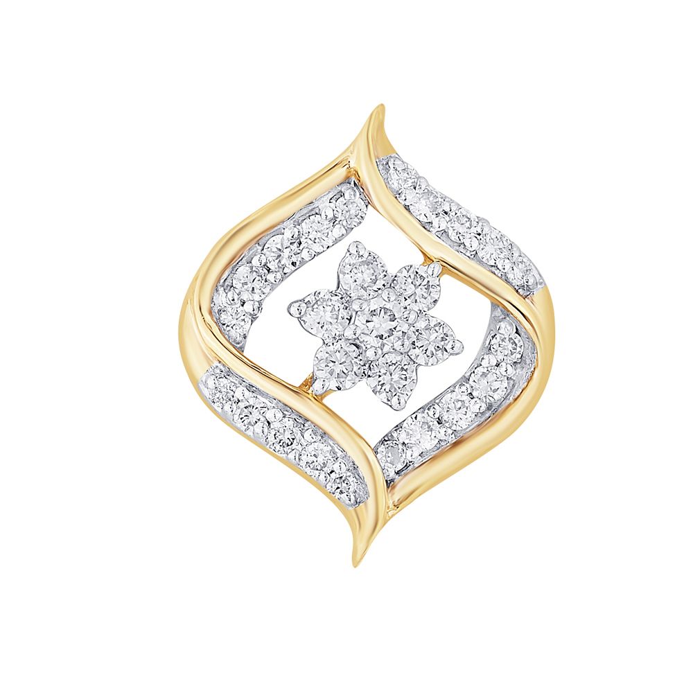 Sparkling Yellow Gold Earrings-Earrings-OER21008-D400R0C