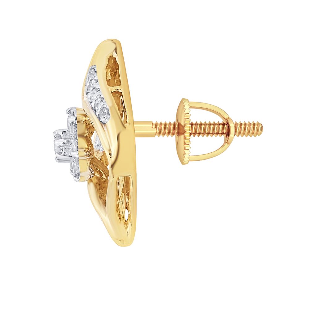 Sparkling Yellow Gold Earrings-Earrings-OER21008-D400R0C