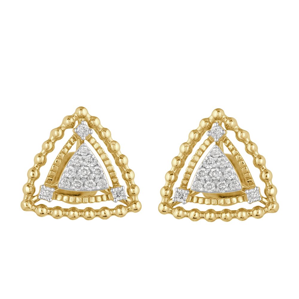 Elegant Diamond Stud Earrings-Earrings-OER21016-D400X0B