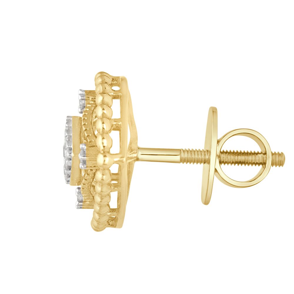 Elegant Diamond Stud Earrings-Earrings-OER21016-D400X0B