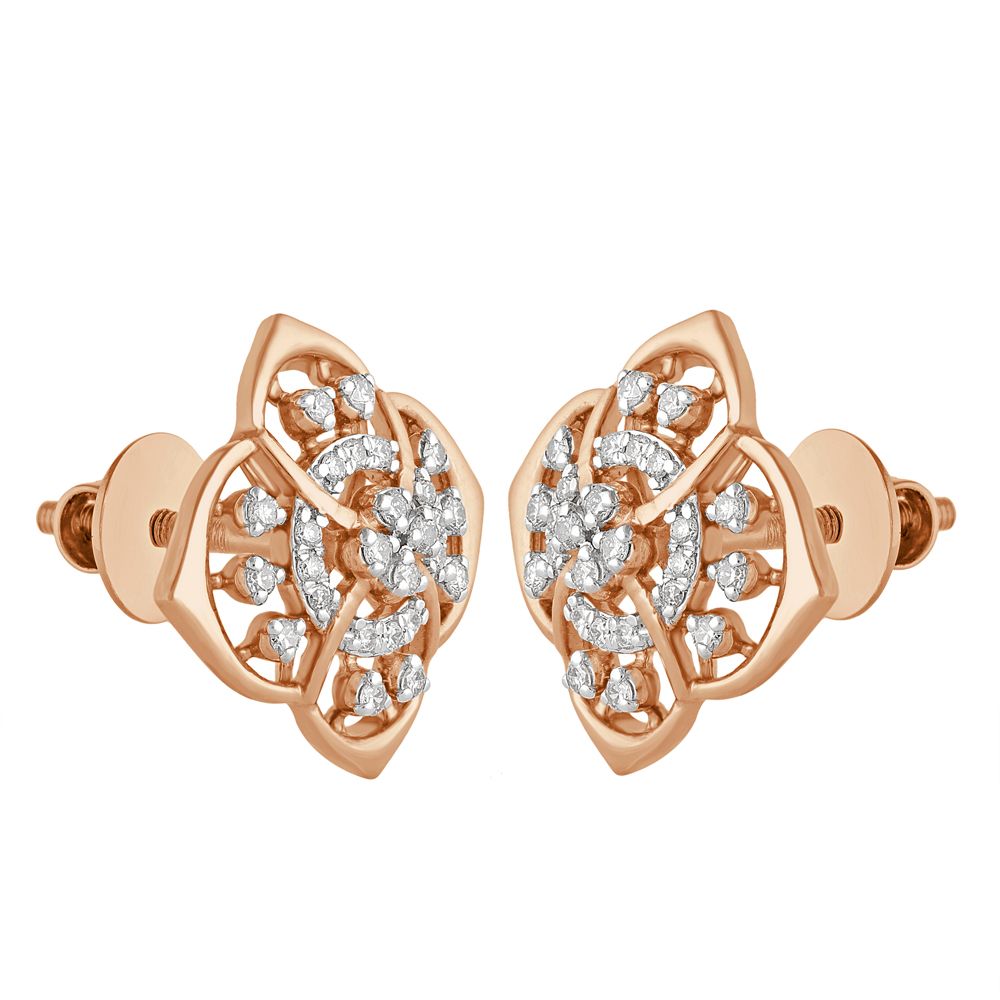 Stunning Diamond Earrings in 14KT Rose Gold-Earrings-OER21017-D400X0C