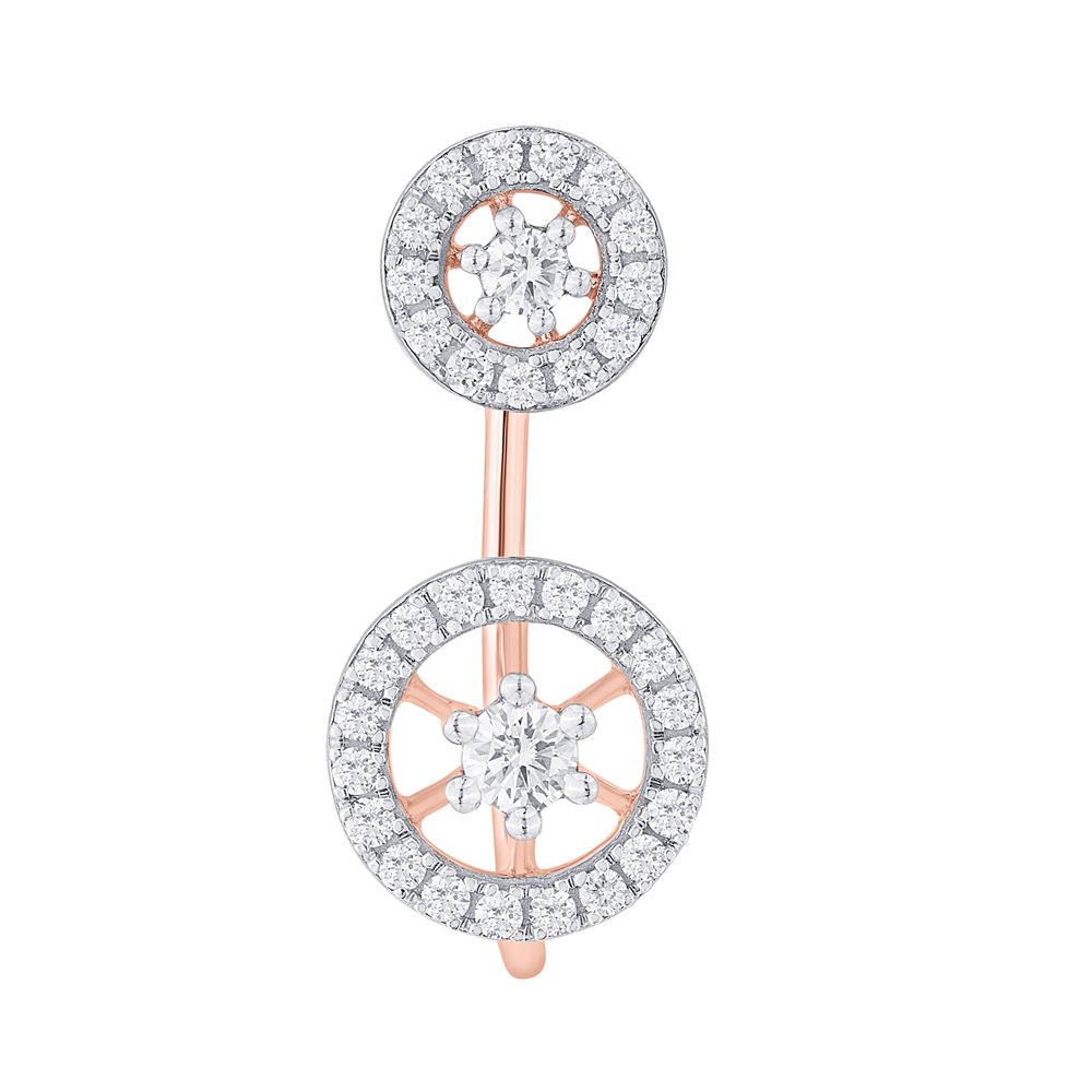 Gleaming Diamond Earrings in 18KT Rose Gold-Earrings-OER21019-D300X0B