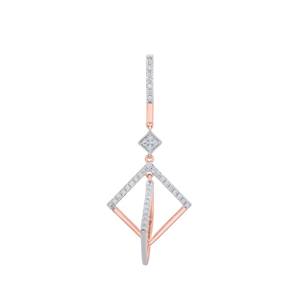 Delicate Diamond Danglers in 18KT Rose Gold-Earrings-OER21027-D300X0B