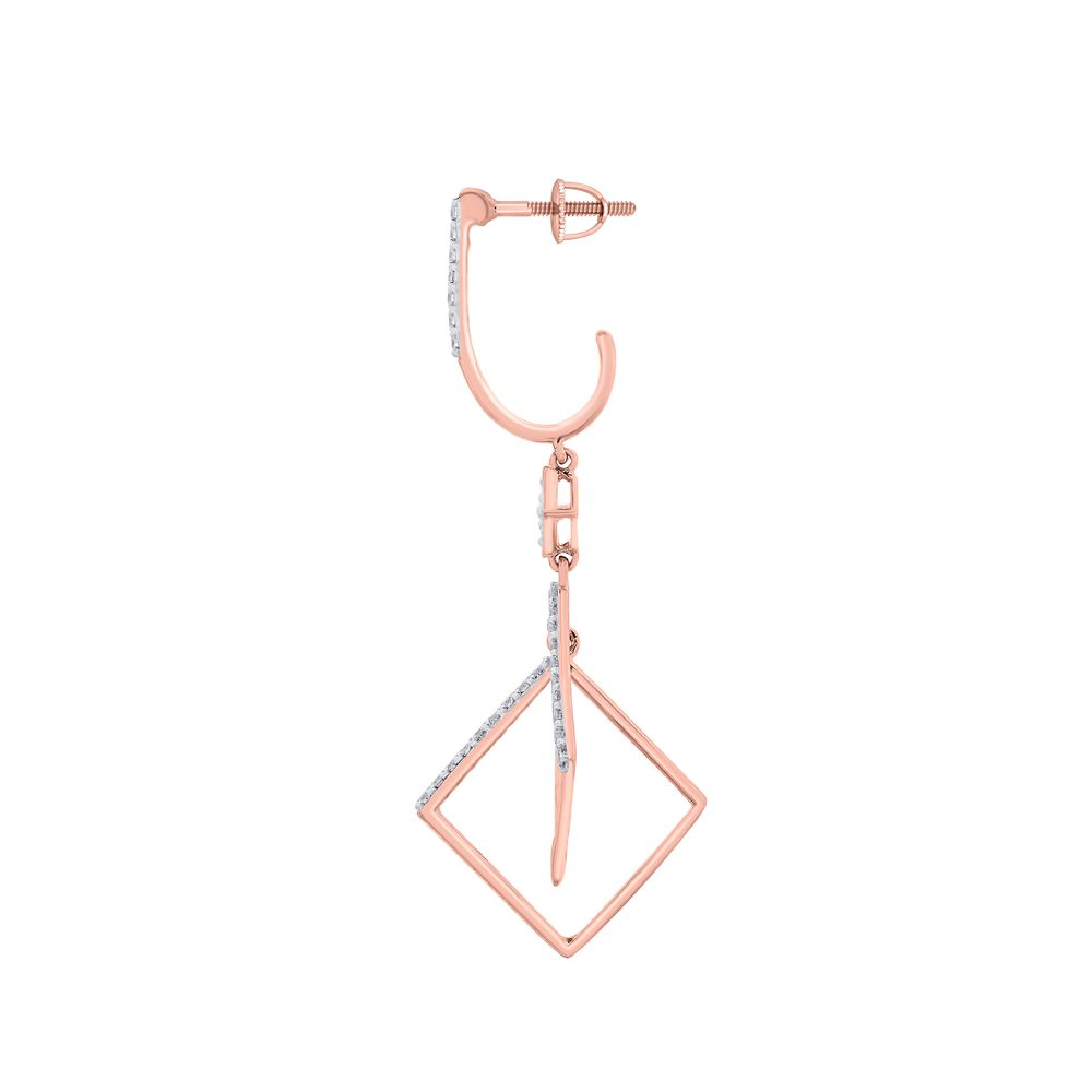 Delicate Diamond Danglers in 18KT Rose Gold-Earrings-OER21027-D300X0B