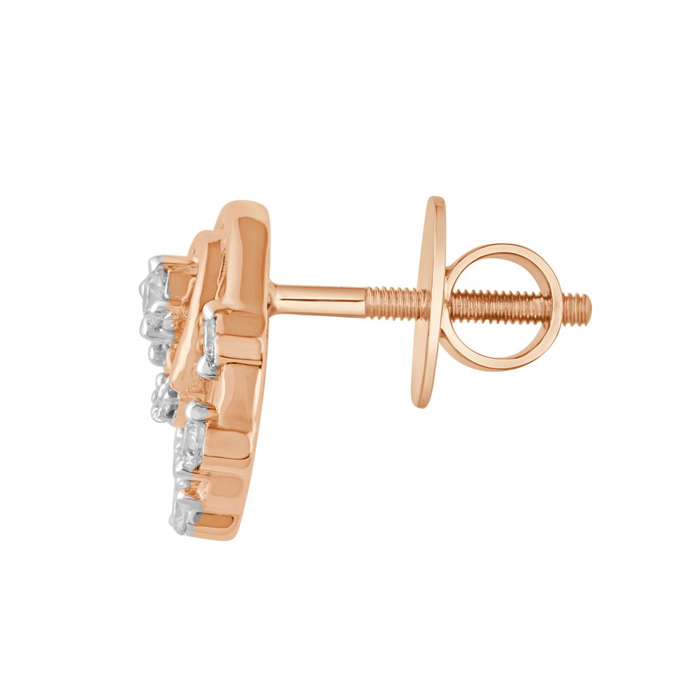 Spiral Circle Diamond Earrings-Earrings-OER21033-D400X0C