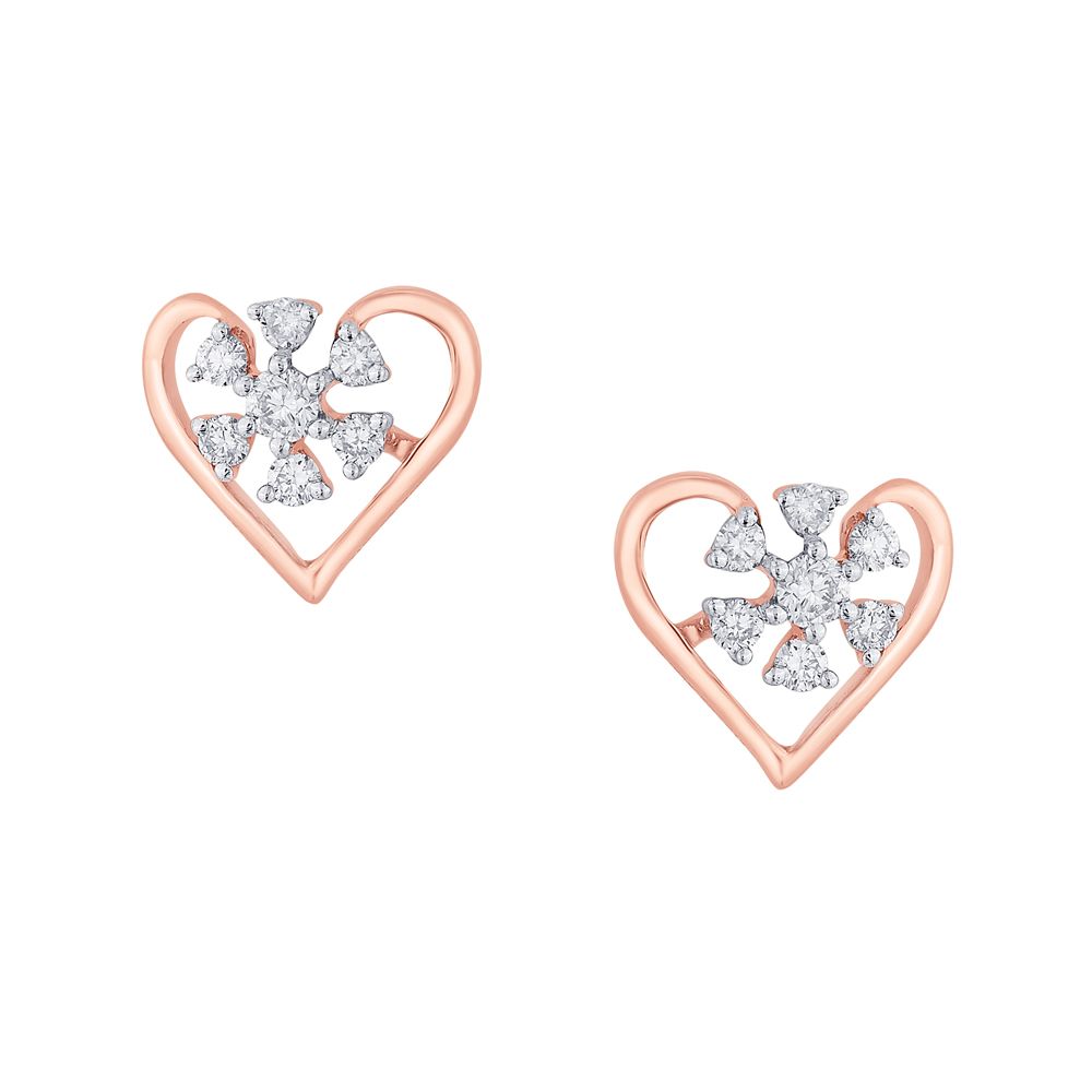 Floral Earrings in 14KT Rose Gold-Earrings-OER21046-D400X0C