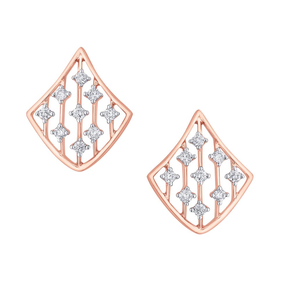 Fascinating Geometric Diamond Earrings-Earrings-OER21049-D400X0C