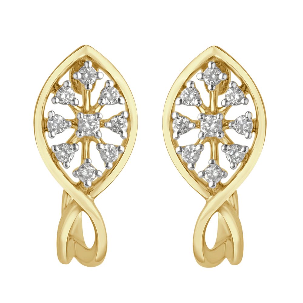 Charming 14KT Rose Gold and Diamond Earrings-Earrings-OER21050-D400X0C