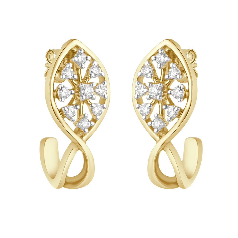 Charming 14KT Rose Gold and Diamond Earrings-Earrings-OER21050-D400X0C