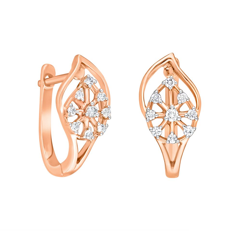 Elegant 14KT Rose Gold Earrings-Earrings-OER21052-D400X0C