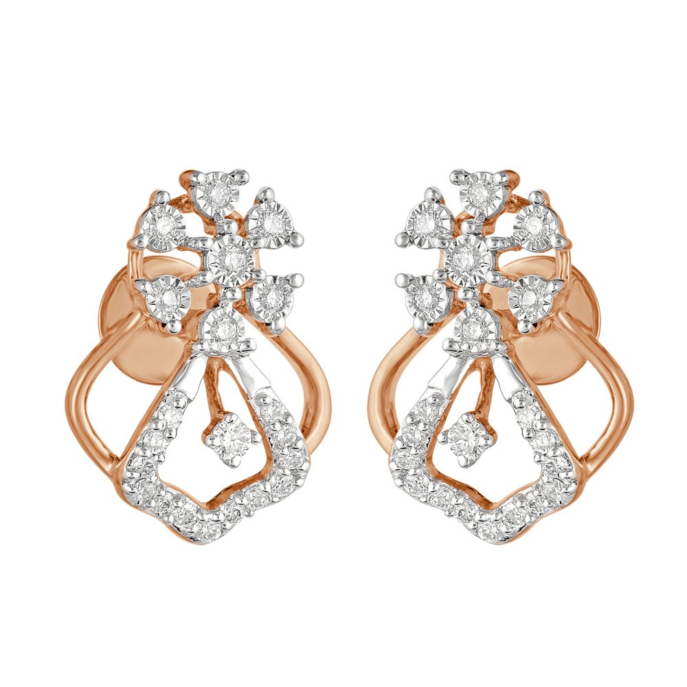 Gorgeous Diamond Stud Earrings-Earrings-OER21054-D400X0C