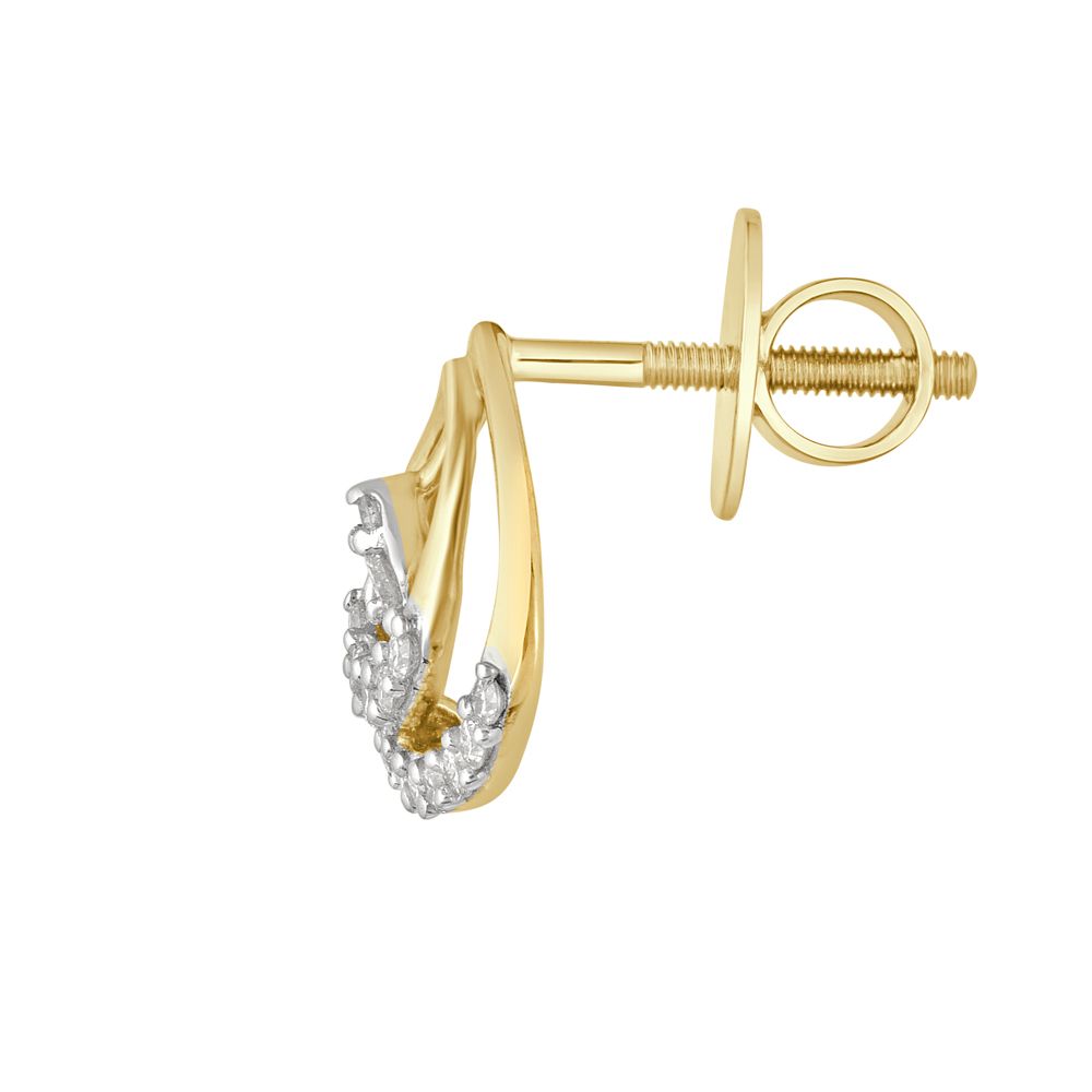 Effortless Glamour Diamond Yellow Gold Earrings-Earrings-OER21059-D400R0B