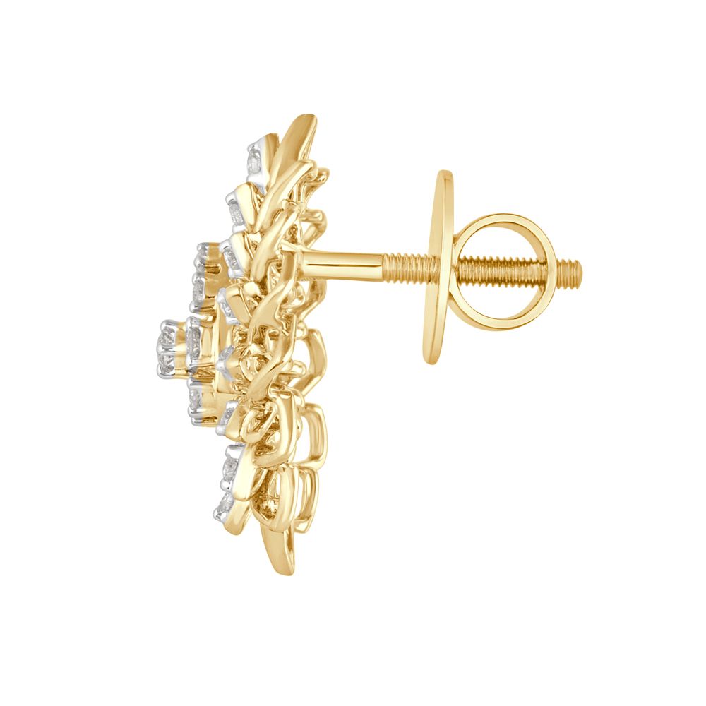 Brilliant 18KT Yellow Gold Earrings-Earrings-OER21061-D300R0B