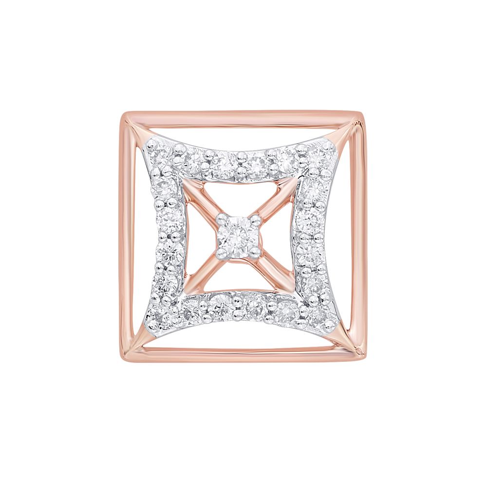 Brilliant Earrings in Square Diamond Design-Earrings-OER21063-D400R0C