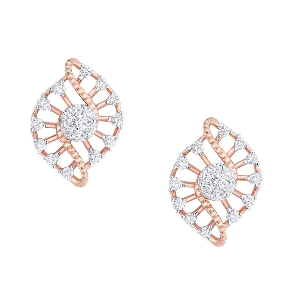 Shell Design Gold Earrings-Earrings-OER21064-D300X0B