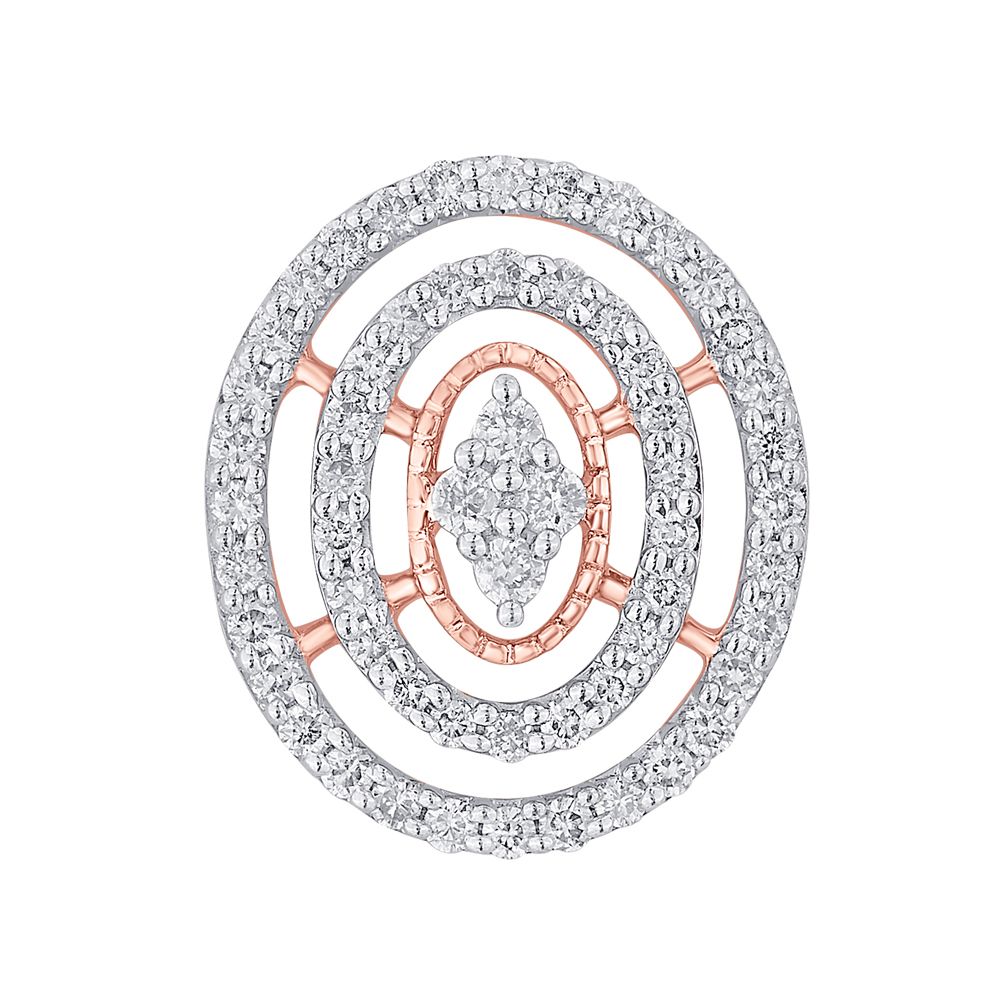 Gorgeous Diamond Circular Earrings-Earrings-OER21065-D400X0C