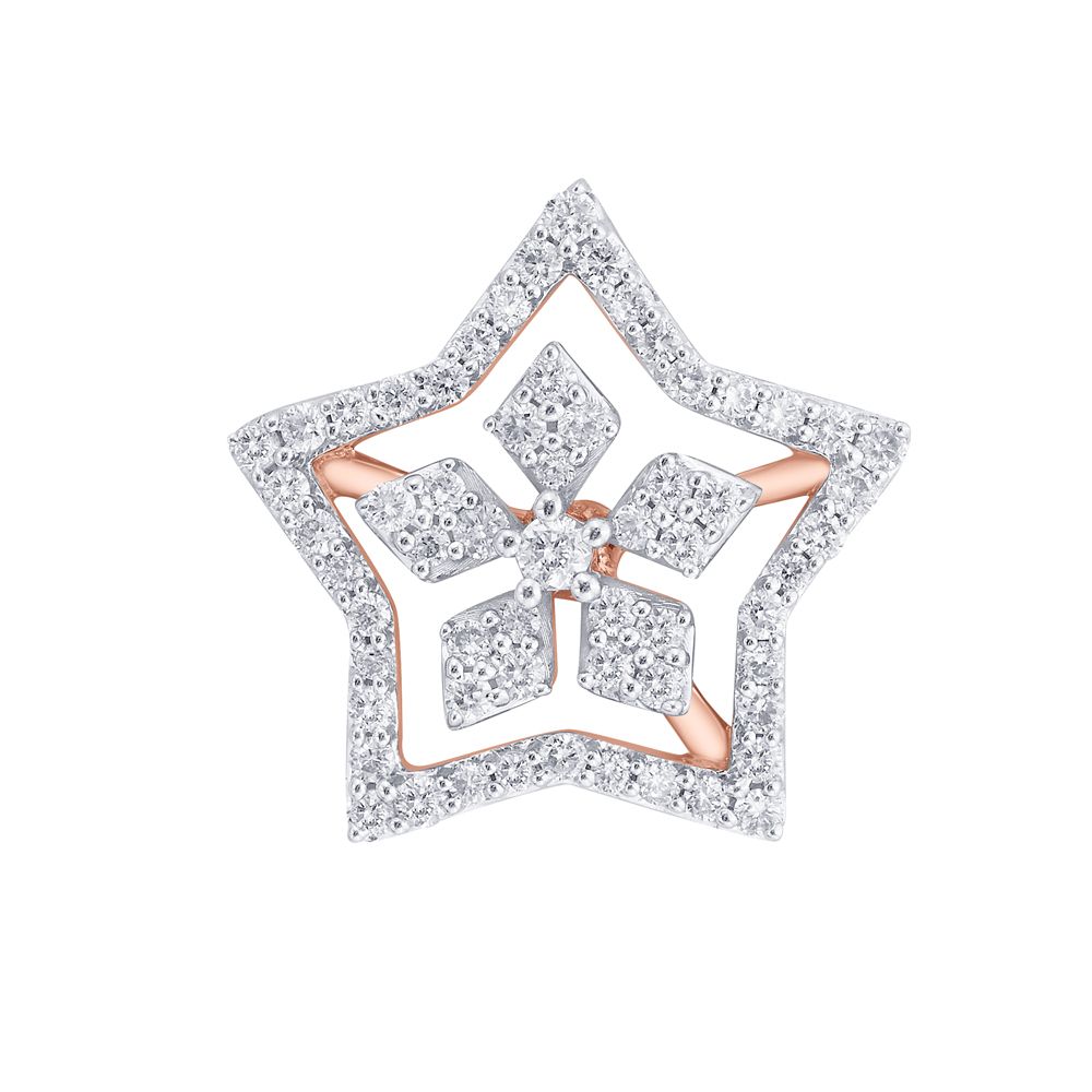 Star Studded Diamond Earrings-Earrings-OER21066-D300X0B