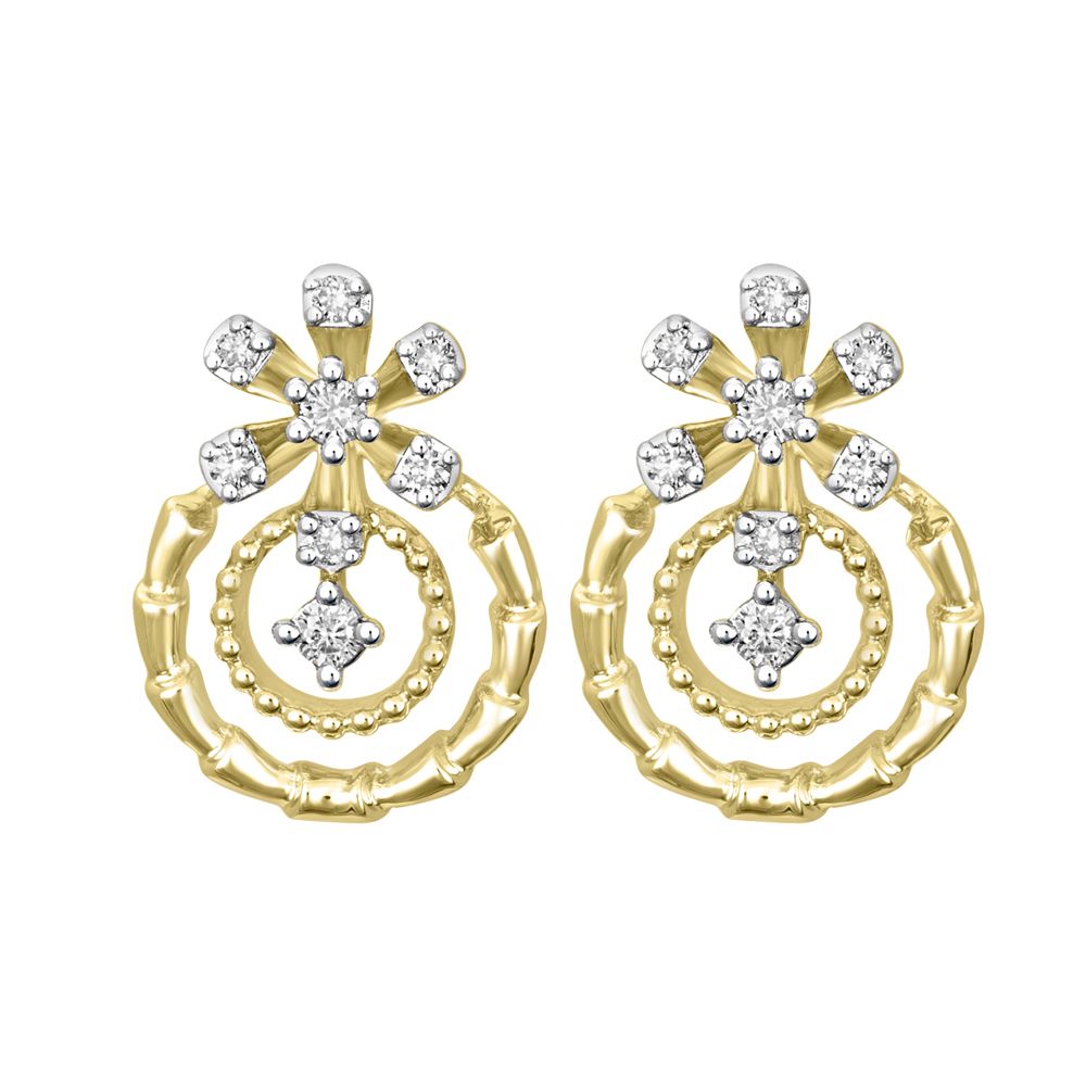 Vintage Chic 14KT Yellow Gold Earrings-Earrings-OER21068-D400R0C