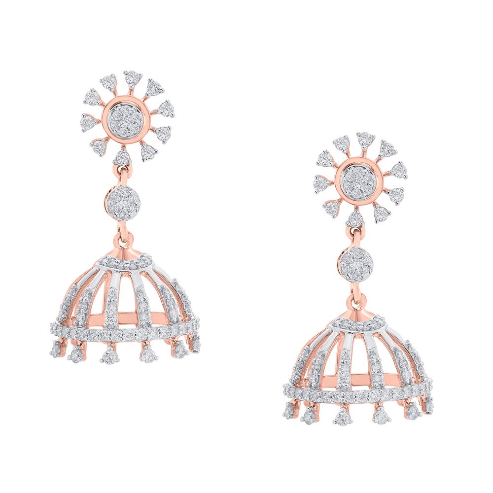 Gleaming 14KT Rose Gold Earrings-Earrings-OER21071-D400X0C