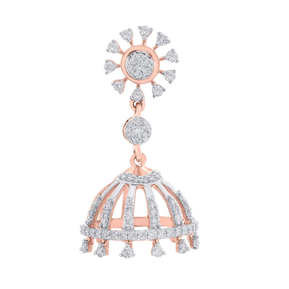 Gleaming 14KT Rose Gold Earrings-Earrings-OER21071-D400X0C