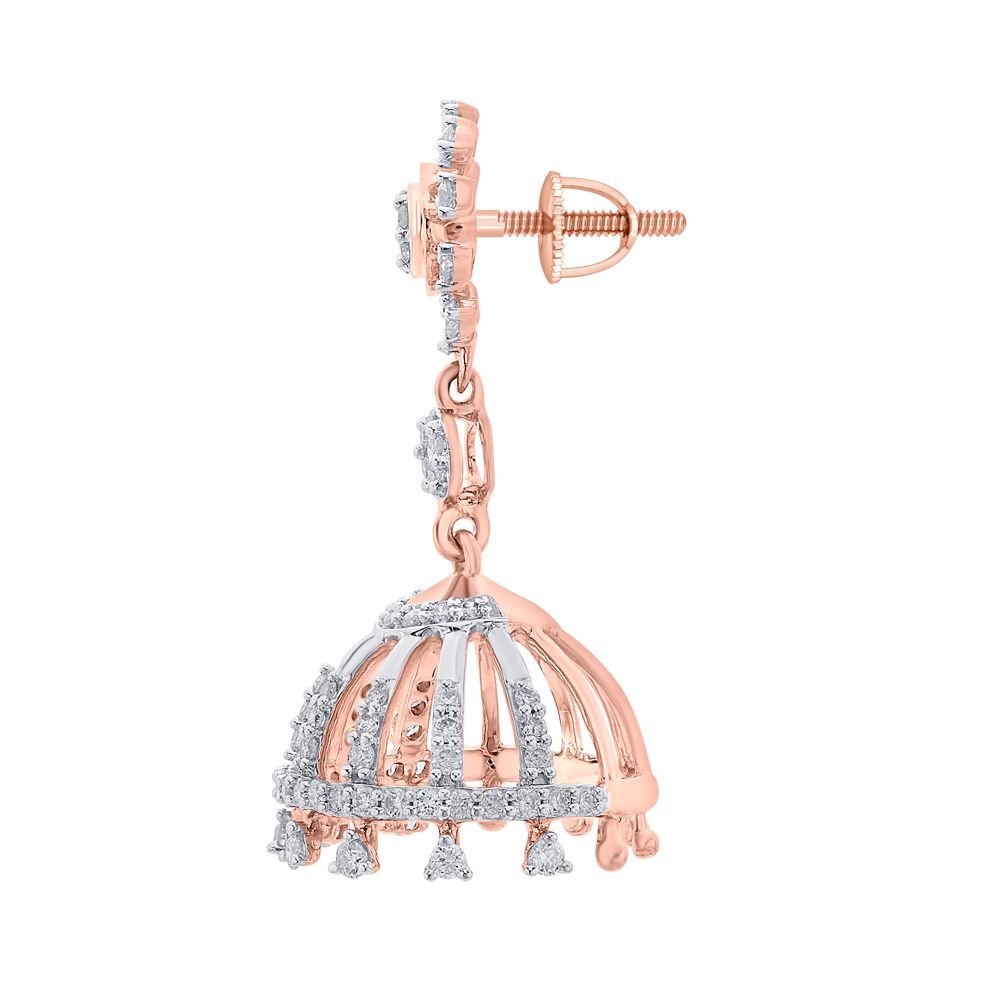 Gleaming 14KT Rose Gold Earrings-Earrings-OER21071-D400X0C