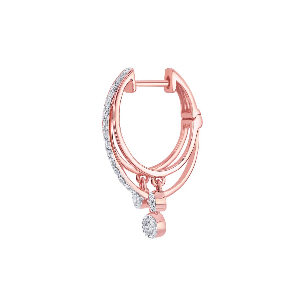 14KT Rose Gold Earrings Studded With Diamonds-Earrings-OER21079-D400X0C