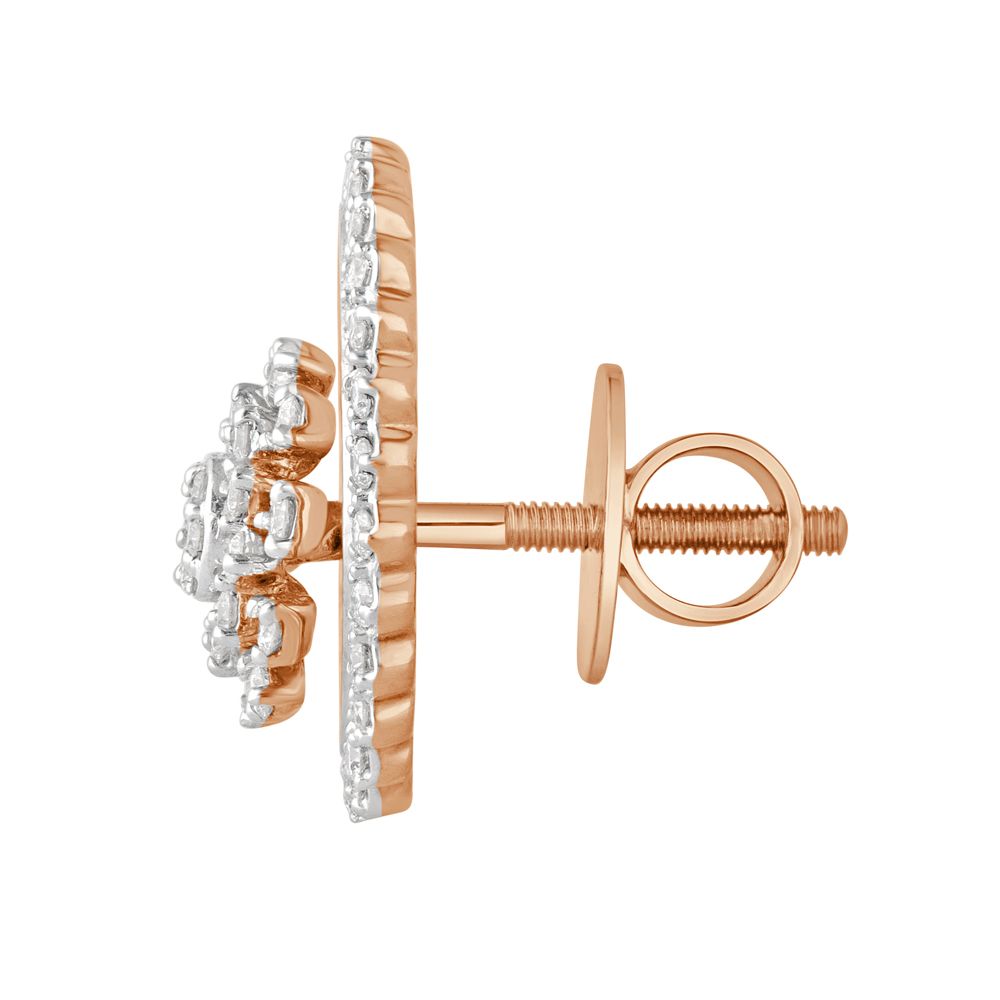 Graceful 14KT Rose Gold Diamond Earrings-Earrings-OER22009-D400X0C