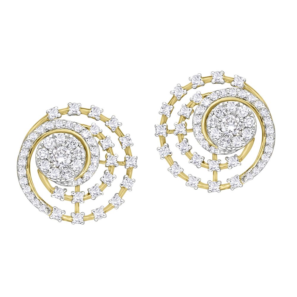 Spiral Diamond Earrings-Earrings-OER22013-D400R0C