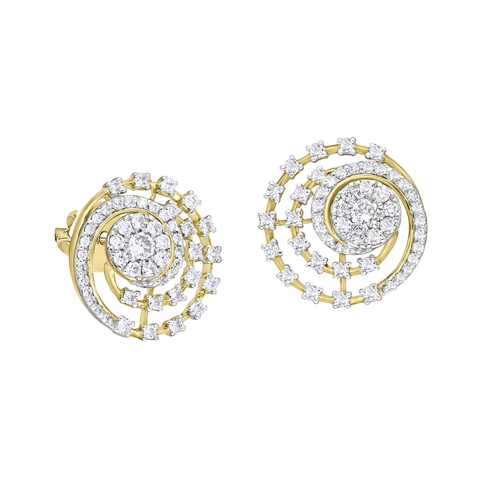 Spiral Diamond Earrings-Earrings-OER22013-D400R0C