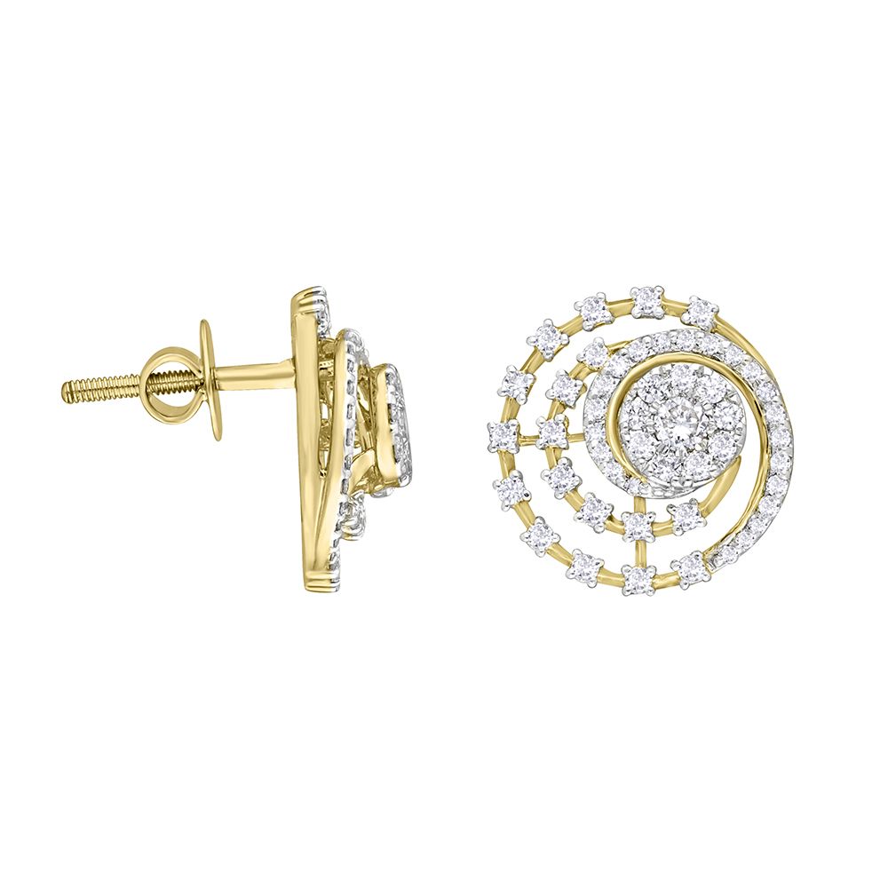 Spiral Diamond Earrings-Earrings-OER22013-D400R0C