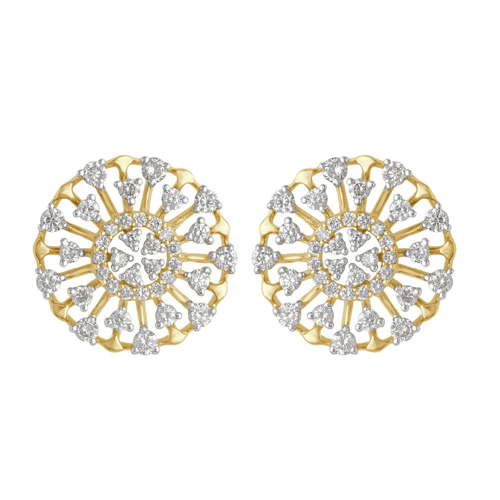 Fascinating Diamond Earrings in 14KT Yellow Gold-Earrings-OER22026-D400R0C