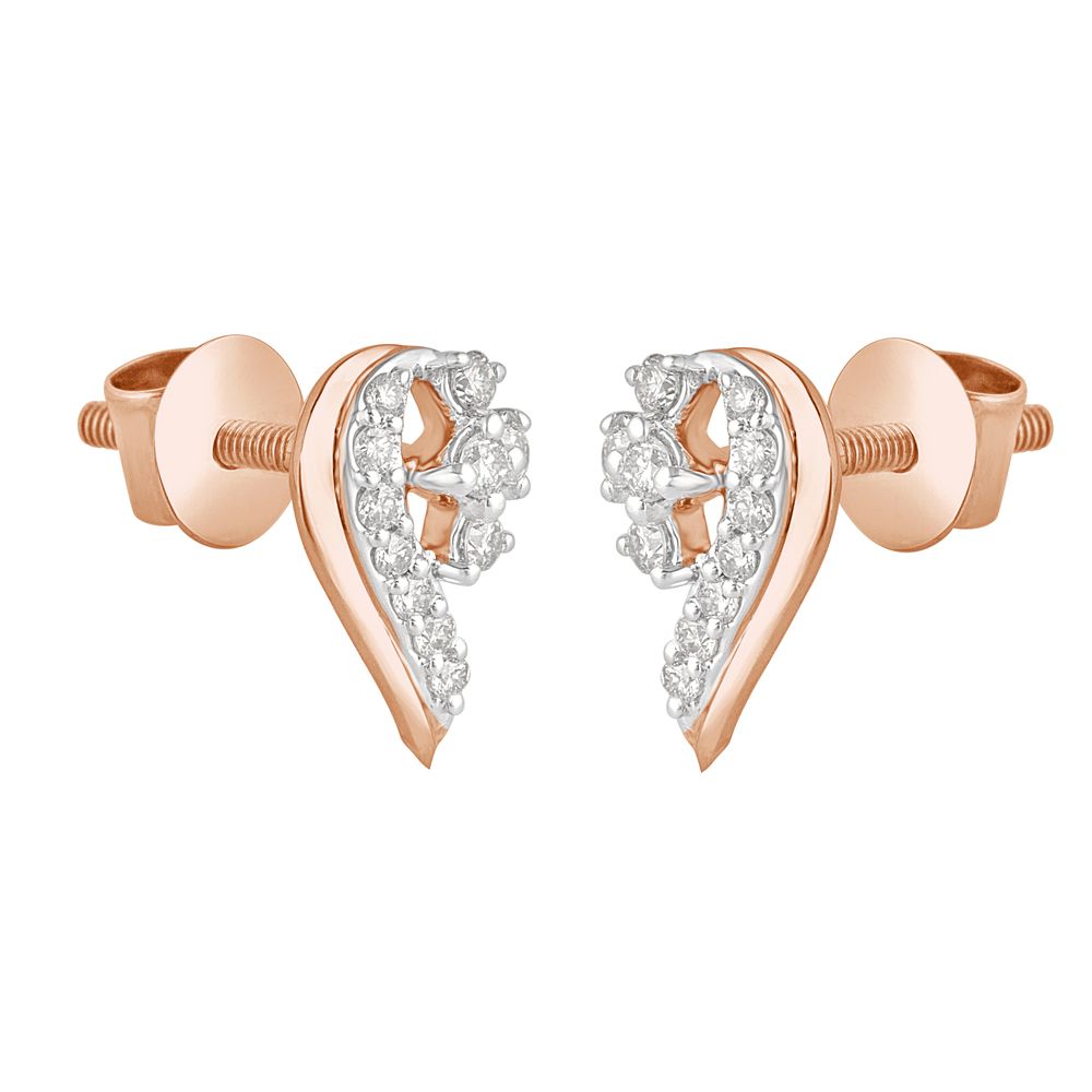 Delicate 14KT Rose Gold Curved Earrings-Earrings-OER22061-D900X0C