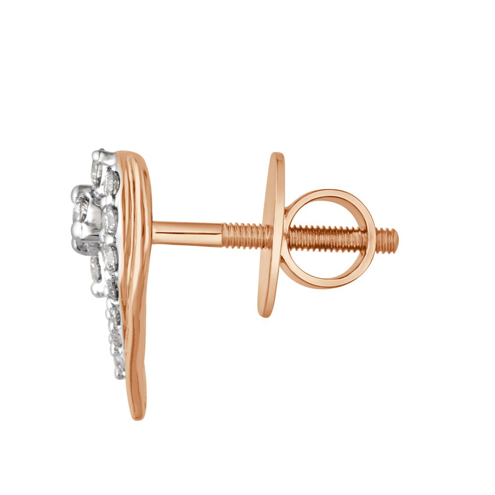 Delicate 14KT Rose Gold Curved Earrings-Earrings-OER22061-D900X0C