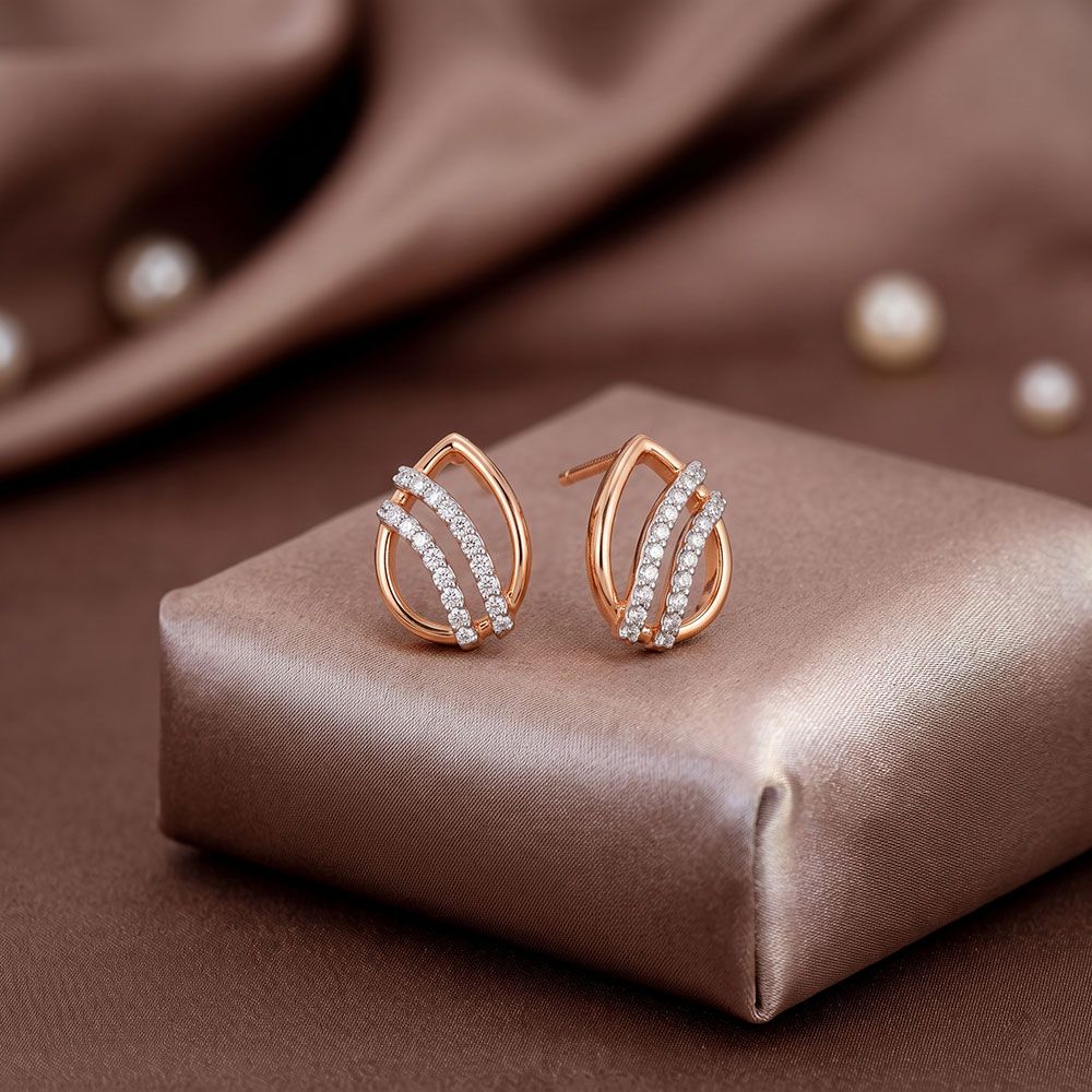 Sparkling Teardrop Design Diamond Earrings-Earrings-OER22068-D900X0C