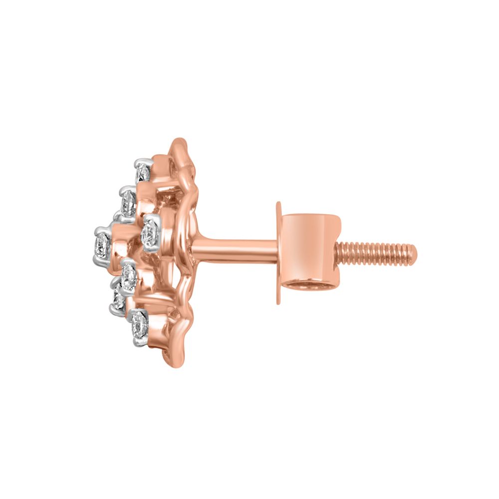 Stunning 14KT Rose Gold and Diamond Earrings-Earrings-OER22070-D900X0C