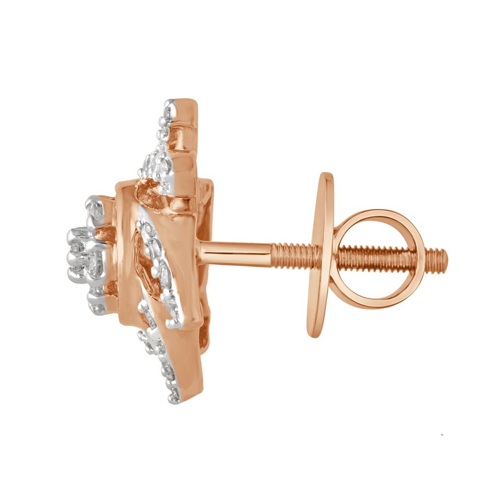 Glittering Starburst Design Diamond Earrings-Earrings-OER22072-D900X0C