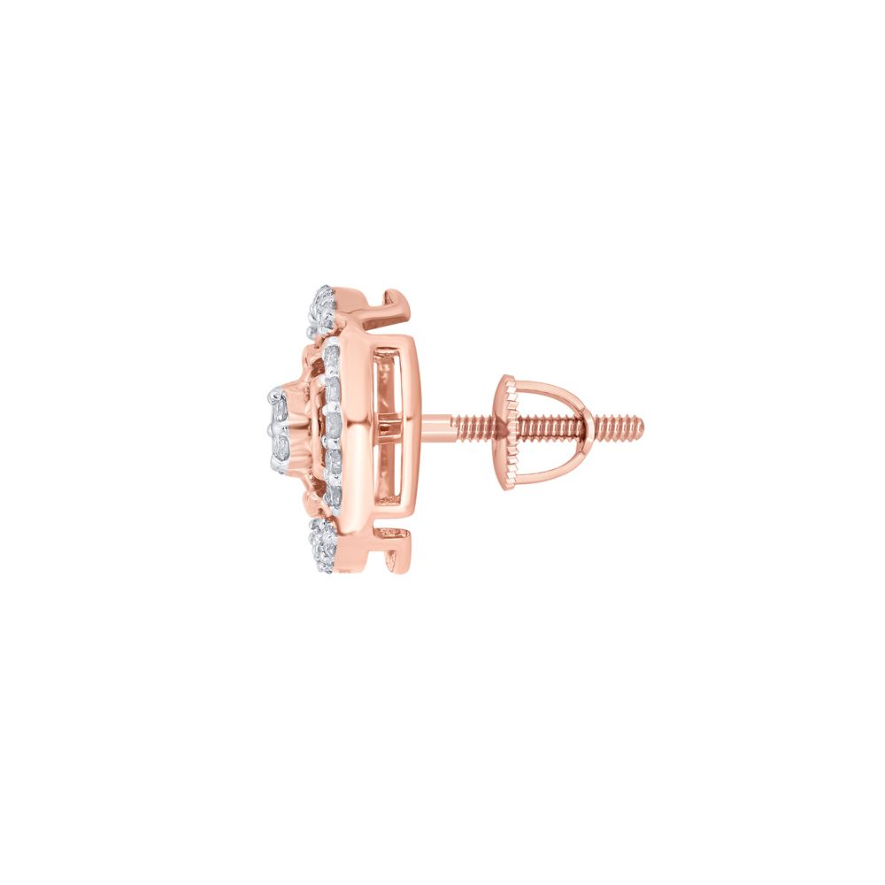 Dainty Earrings In Rose Gold With Diamonds-Earrings-OER22074-D900X0C