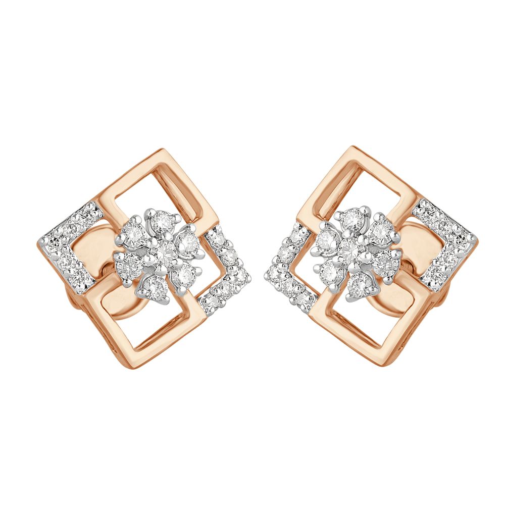 14KT Rose Gold Earrings-Earrings-OER22077-D900X0C