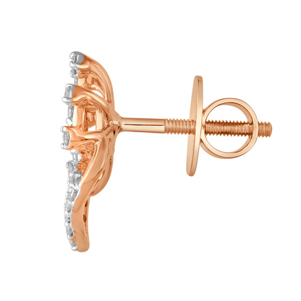 Brilliant Rose Gold Earrings with Diamonds-Earrings-OER22080-D900X0C