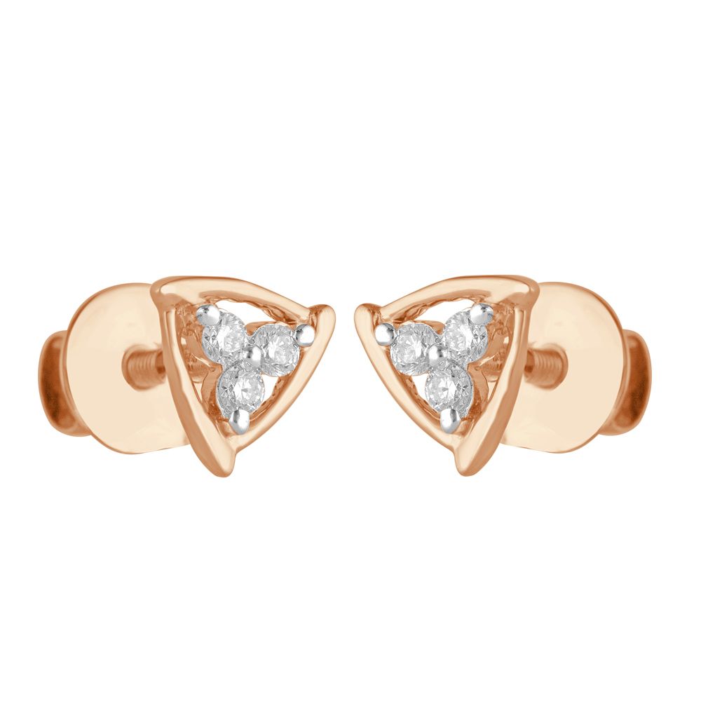 Contemporary 14KT Rose Gold Stud Earrings-Earrings-OER22081-D900X0C