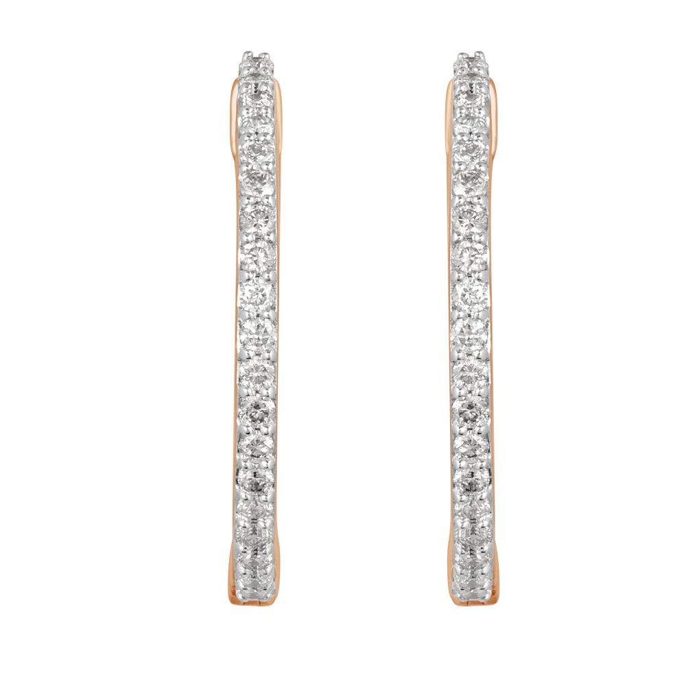 Versatile Diamond Earrings in 14KT Rose Gold-Earrings-OER22084-D900X0C