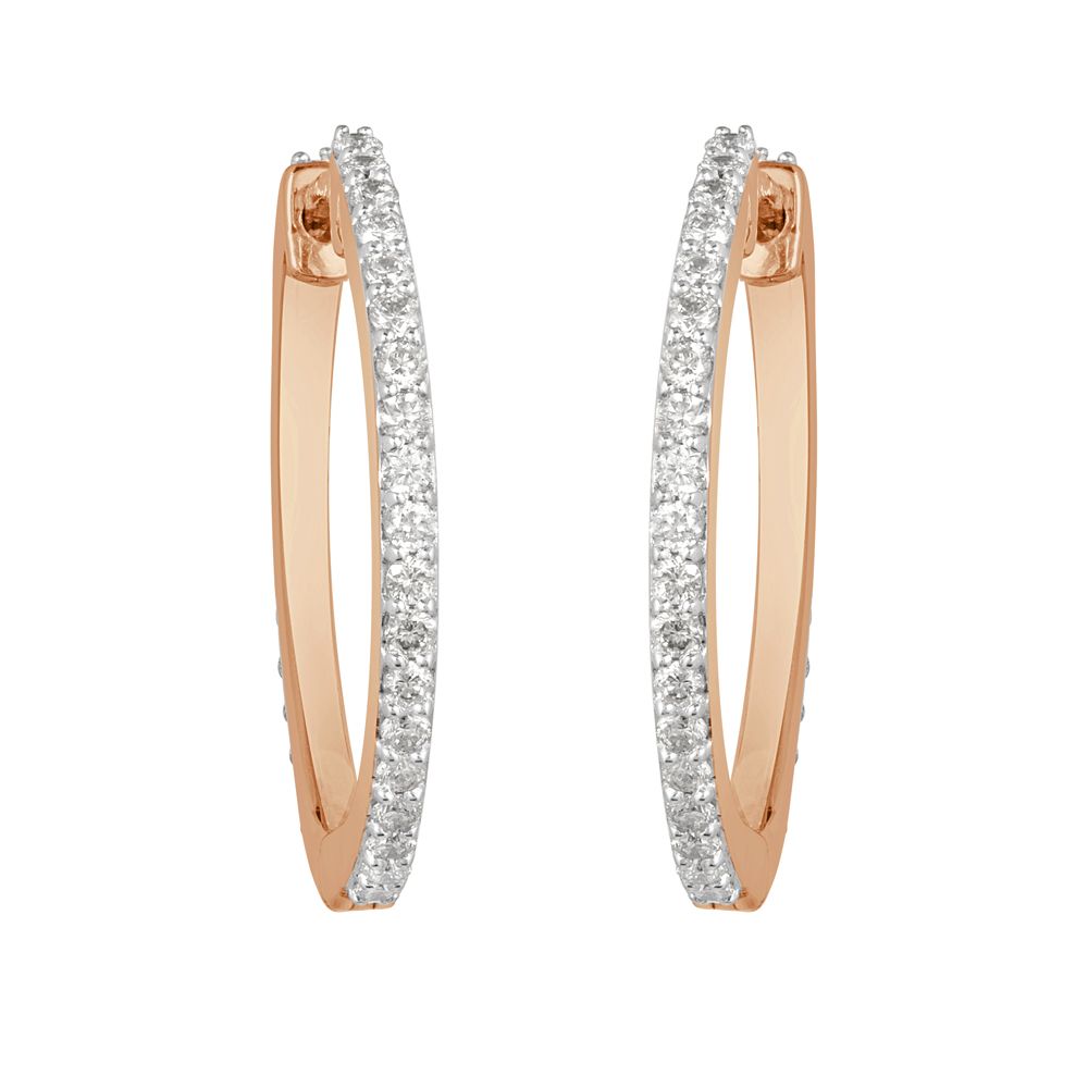 Versatile Diamond Earrings in 14KT Rose Gold-Earrings-OER22084-D900X0C