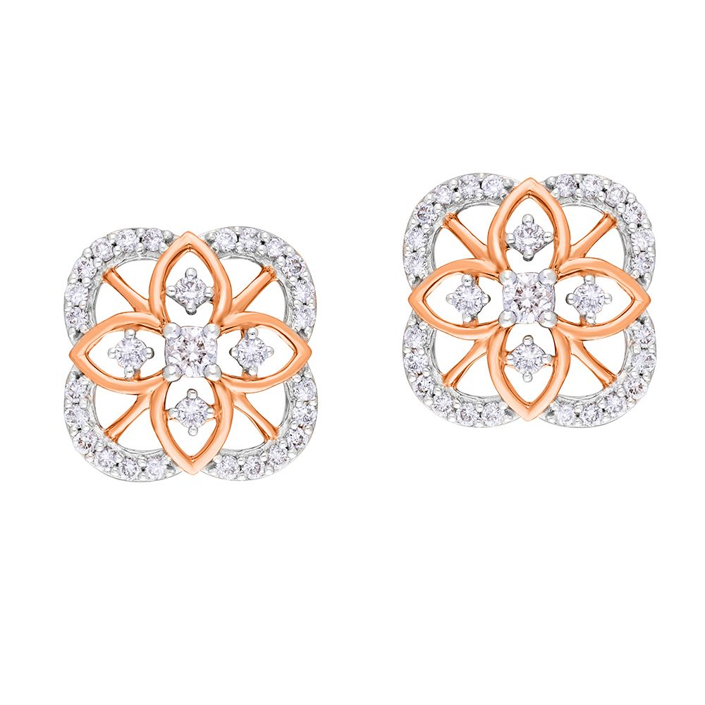14KT Rose Gold Earrings-Earrings-OER22094-D900X0C