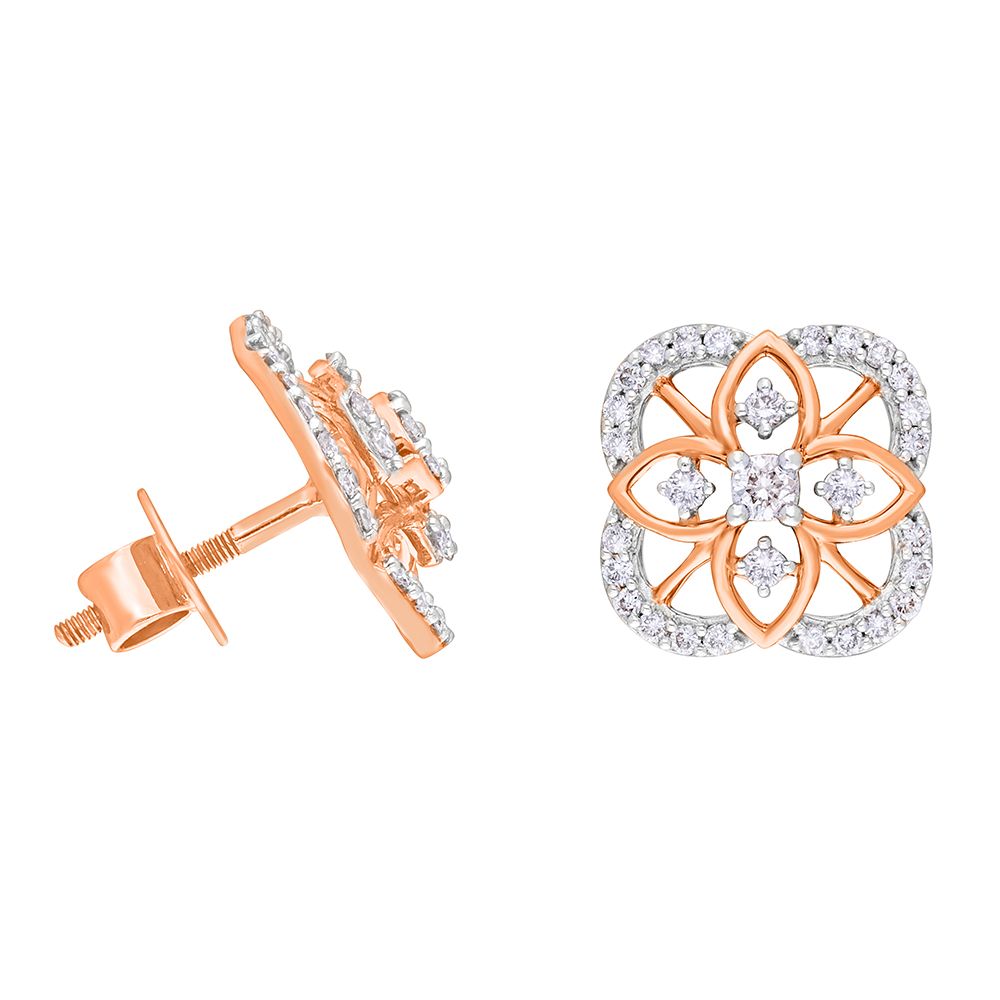 14KT Rose Gold Earrings-Earrings-OER22094-D900X0C