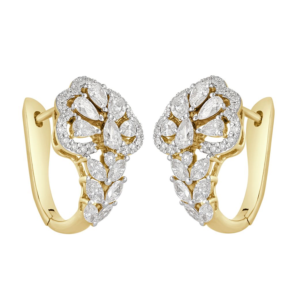 Breathtaking Diamond and Yellow Gold Earrings-Earrings-OER22110-D300R0B