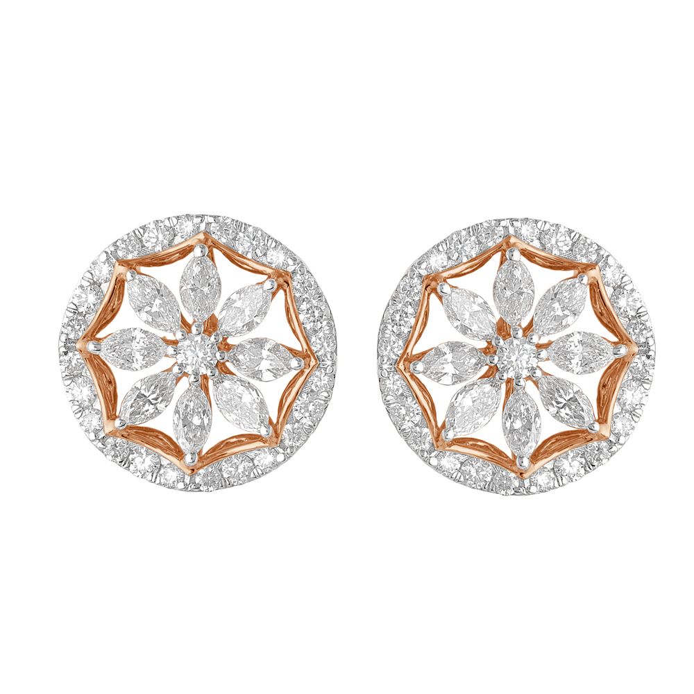 Elegant 18KT Rose Gold Earrings-Earrings-OER22112-D300X0B