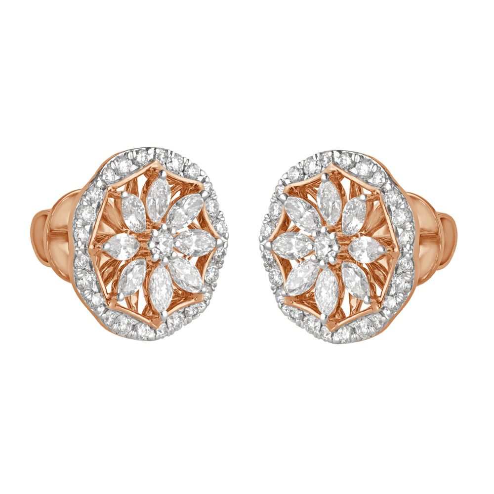 Elegant 18KT Rose Gold Earrings-Earrings-OER22112-D300X0B