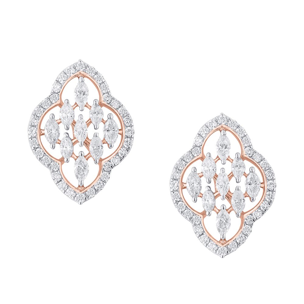 Brillant Earrings in 18KT Rose Gold-Earrings-OER22117-D300X0B